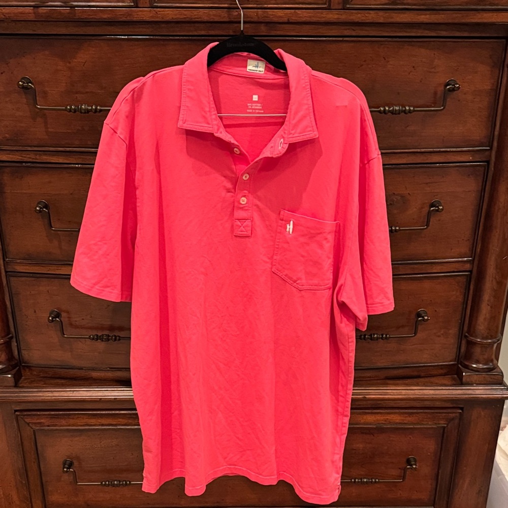 johnnie-O Vibrant Coral Pink Polo Shirt